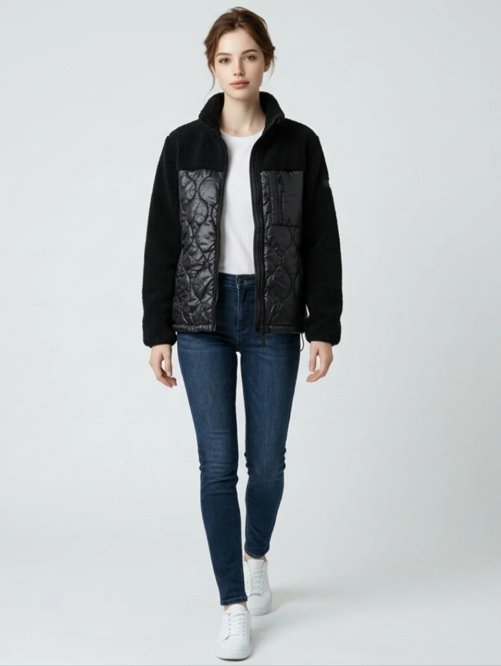 Koolaburra By Ugg Quilted Sherpa Jacket Black Size Medium